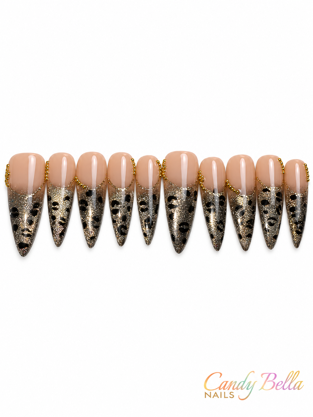 Cheetah Print Chrome French Stiletto