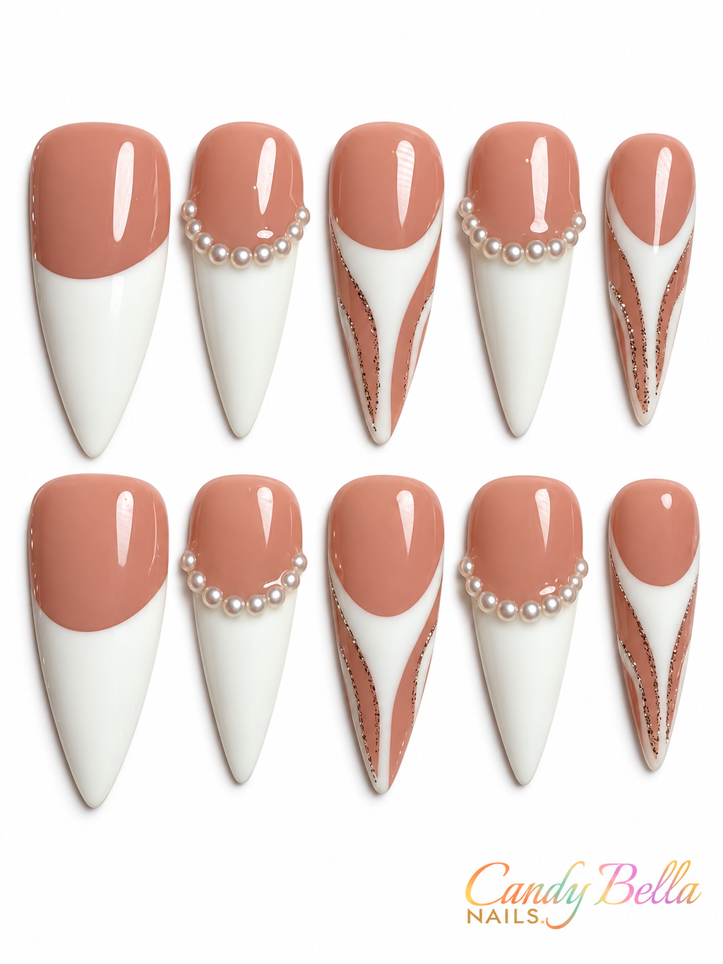 French Stiletto with pearls