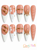 French Stiletto Gold design