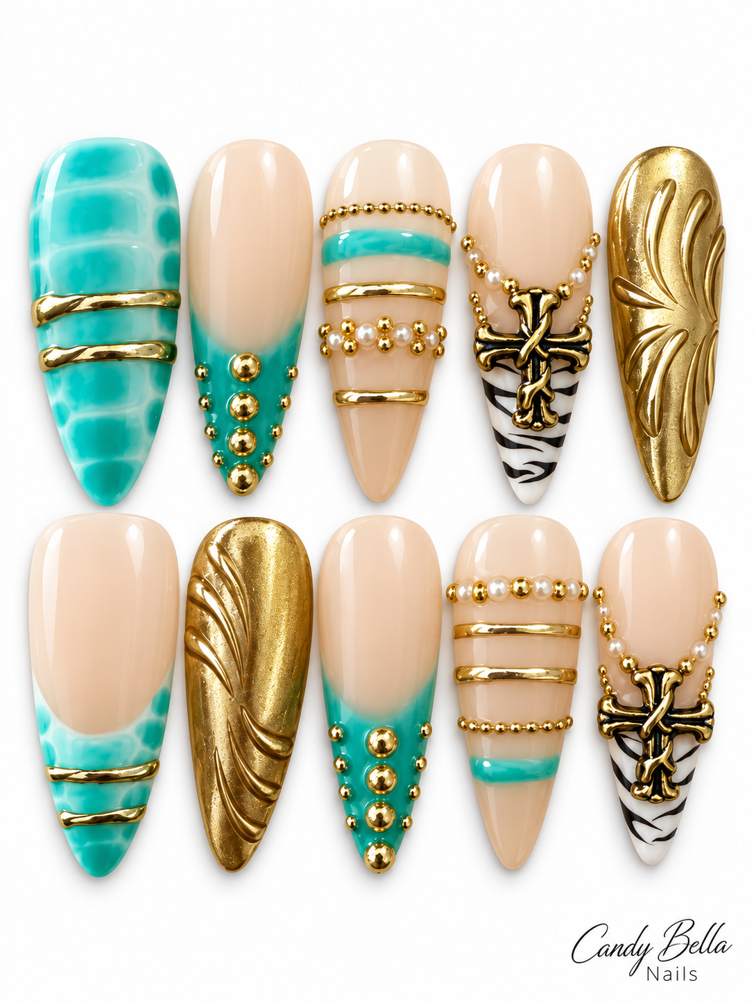 Turquoise and gold Stiletto