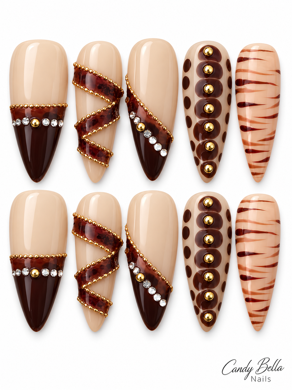 Brown/Gold/Nude Stiletto