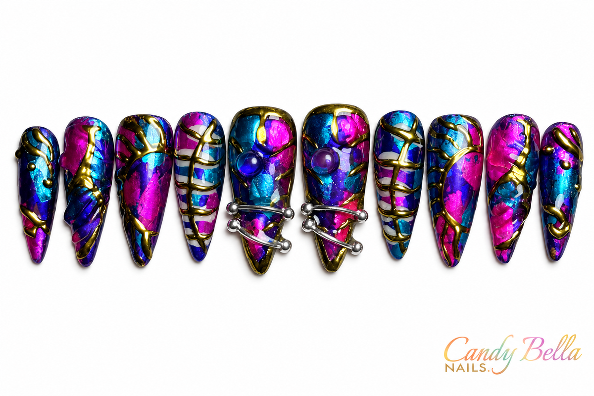 Metallic multi color with design Stiletto