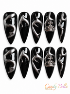 Black/silver stiletto