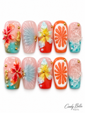 Multi color medium length square