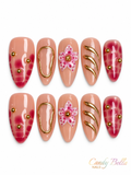 Pink flower design almond