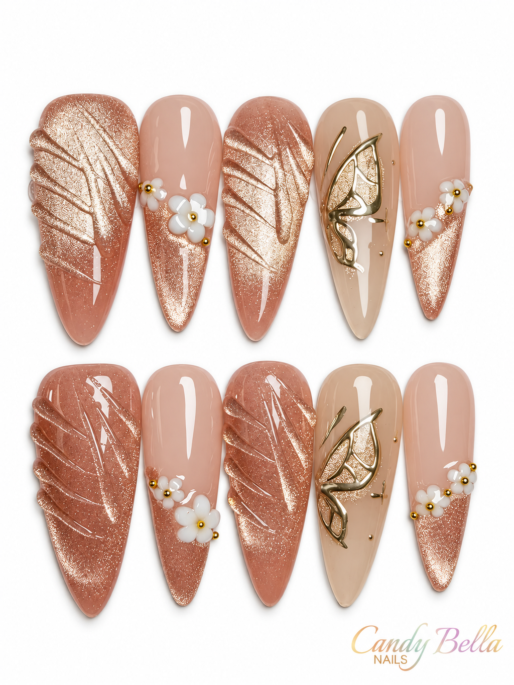 Soft pink/ butterfly design Stiletto